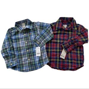 Carter’s Plaid Button up Shirts Bundle NWT